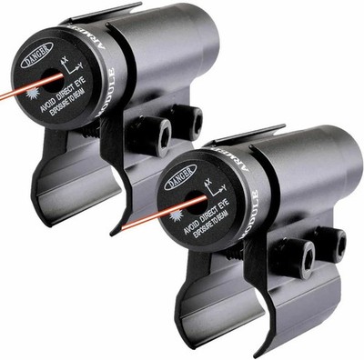 2 Pack Red Laser Sight for with Barrel Clamp Mount Rifle Shot RED LASER