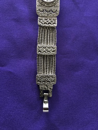 VTG Women's Xanadu Silver Tone Marcasite Case Multi Chain Bracelet Watch - Picture 4 of 10
