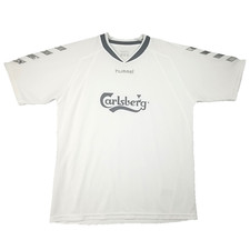 CARLSBERG Hummel LARGE Supporter EQUIPO White Shirt Jersey Top VINTAGE