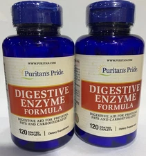 Puritan's Pride Digestive Enzyme Formula - 120 Caplets (Pack of 2)