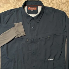 Simms Shirt Mens 2XL Green Intruder BiComp Long Sleeve Snap Vented Stretch