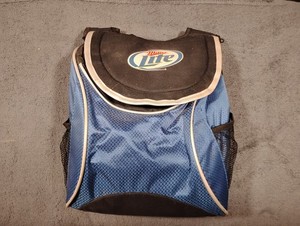 Miller Lite beer Insulated Cooler Backpack Vintage Side Bottle Pockets     L-11
