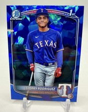 Elorky Rodriguez 2025 Bowman Chrome Sapphire 1st Bowman #BCP-186 Texas Rangers