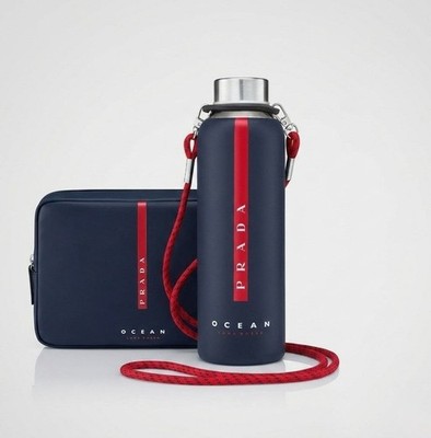 Prada Luna Rossa Travel Toiletry Bag Pouch And Water Bottle - New
