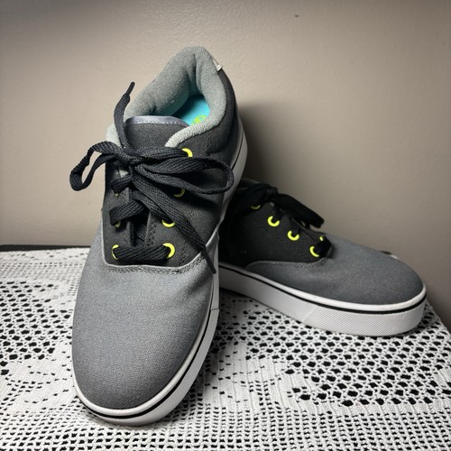 Erwachsene HEELYS Launch Schuhe Größe Herren Größe 7 Canvas grau neongrün Turnschuhe
