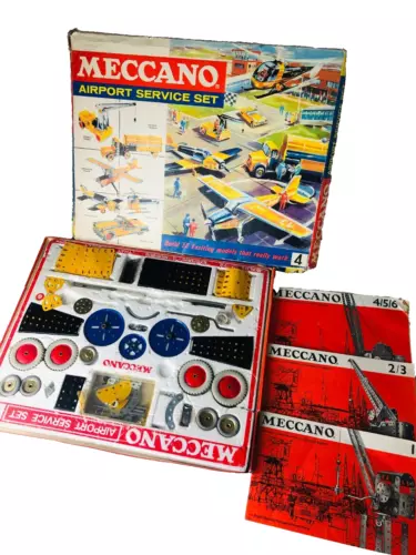 Meccano Airport Service Set Metal Construction Vintage ra