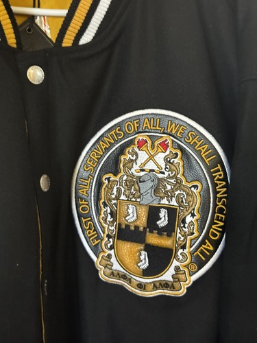 Chaqueta universitaria reversible Big Boy Headgear Ithaca New York Alpha Phi Alpha para hombre - Imagen 2 de 15