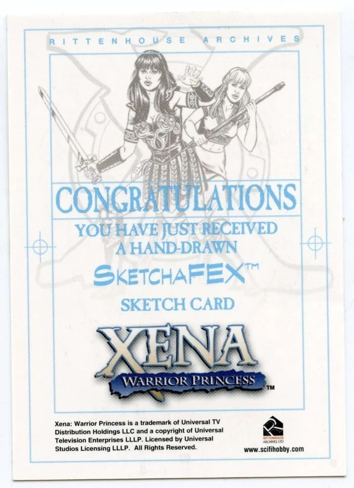 Xena Art & Images Sketch Card by Patrick Hamill Deliverer - Image 2 of 2