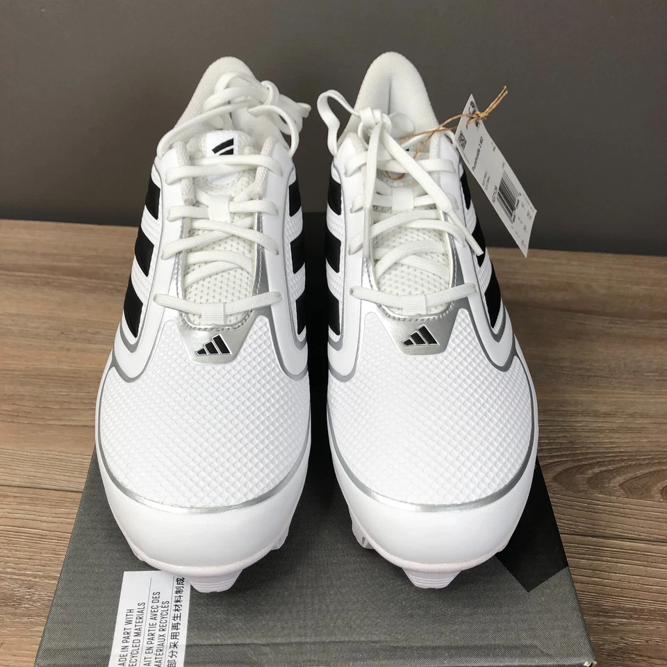 Adidas Purehustle 3 MD Softball Cleats Women's Size 9.5 IG7139 White NEW - Image 2 of 4