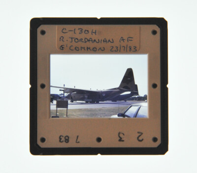 35MM SLIDE AIRCRAFT 1983 - LOCKHEED C-130H HERCULES R. JORDANIAN A.F G/COMM. A90