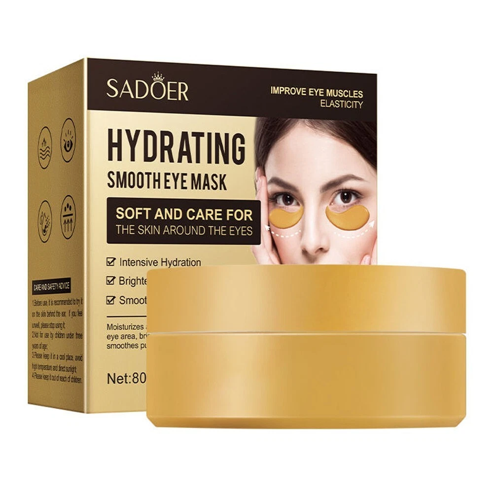 Sadoer Hydrating Eye Mask 60pcs Collagen Anti Aging Wrinkle Free Dark Circles