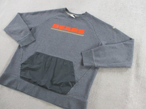 Chicago Bears Sweatshirt Adult 2XL XXL Gray Orange Nike NFL Crewneck Fleece - Picture 2 of 9