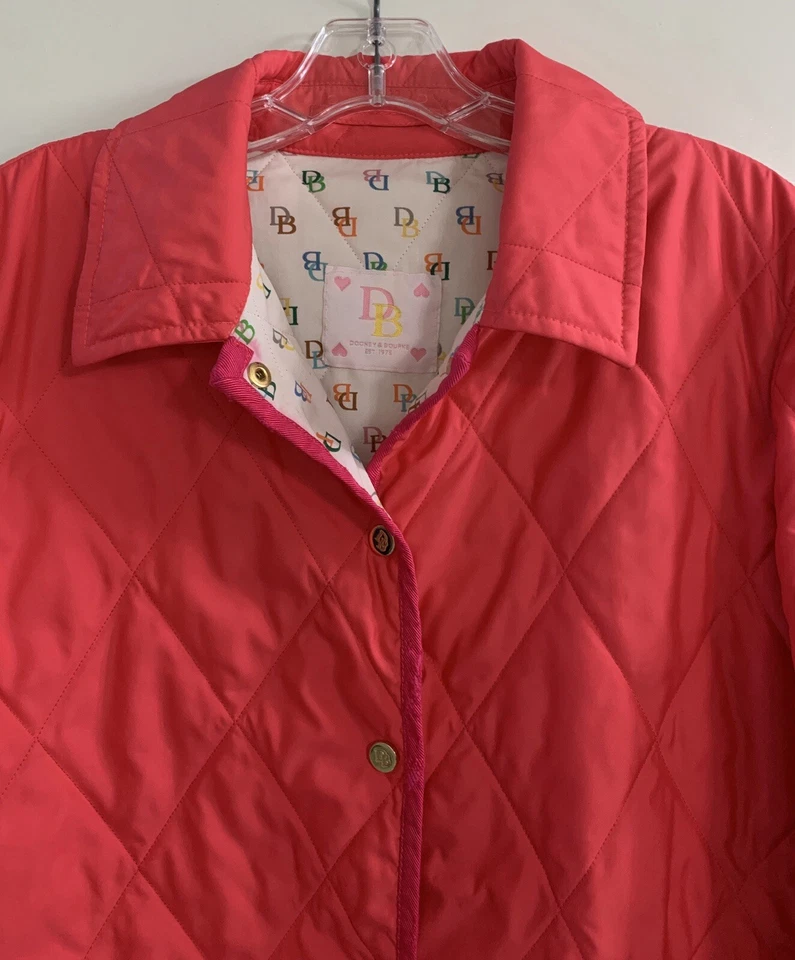 Chaqueta acolchada forrada con logotipo rosa vintage de mujer DOONEY & BOURKE talla L Foto 2 de 4