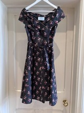 Prada Floral Print Belted MIDI Runway Designer Dress Italian 38 / UK Size 6-8