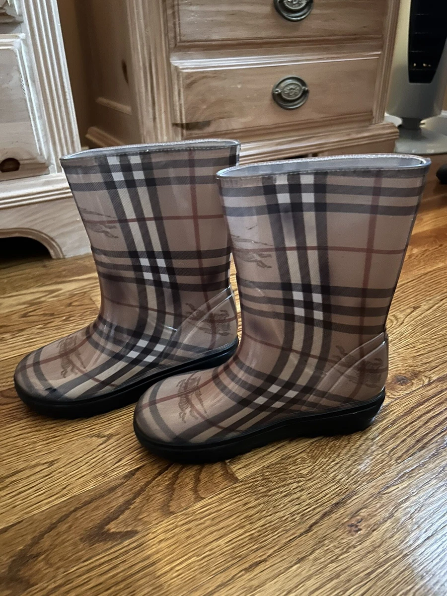 Burberry unisex kids rain boots short Size 33 34 eBay