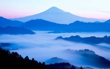 Landscape mountains nature japan mist asia Custom Gaming Mat Desk