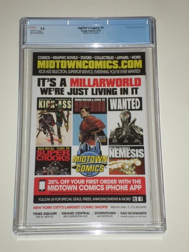 Jupiter's Legacy 1 (2013) CGC 9,8 casi nuevo/mn edición de cómics Midtown J Scott Campbell - Imagen 2 de 2