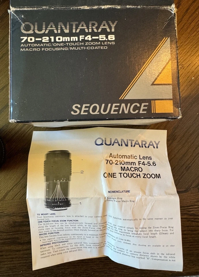 Quantaray 70-210mm f/4-5.6 Zoom lens for Minolta AF Maxxum Sequence 1 Touch Zoom - Image 3 of 4