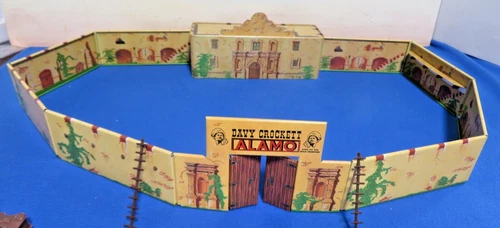 Marx Reissue, Tin Litho Alamo Fort (54MM) Chapel, Gate, 8 Walls, Ladders, Pegs