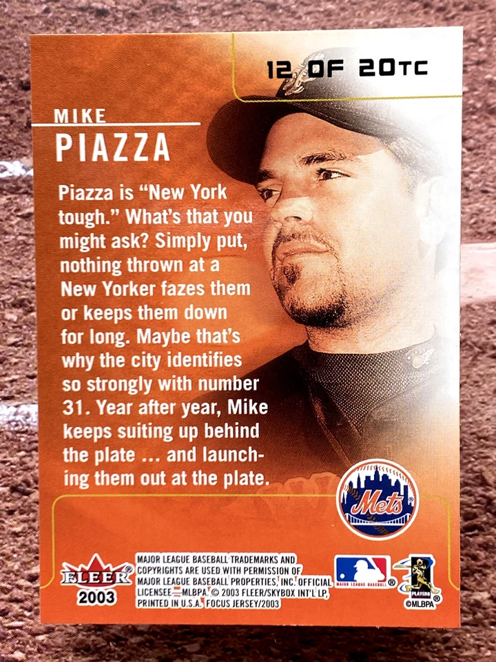 2003 Fleer Focus Jersey Edition Team Colors Mike Piazza #12TC - Image 2 of 2