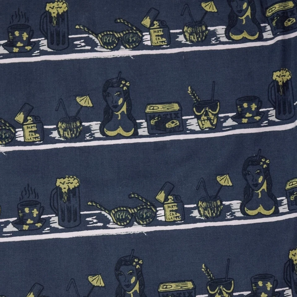 Matix Tiki Bar Hawaiian Shirt Men’s Large Navy Blue Aloha Button Up Summer Top - Image 3 of 4