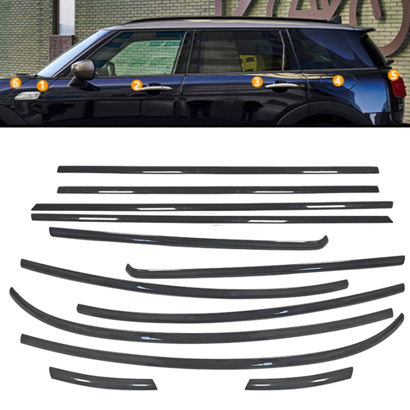 Upgrade MINI Cooper F54 4-Door with Black Titanium Car Window Weatherstrip Moulding Trim