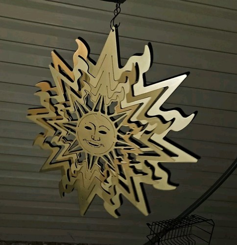 Large Suncatcher Home Decor Metal Wind Spinner Sun sculpture outdoor patio art - Picture 3 of 4