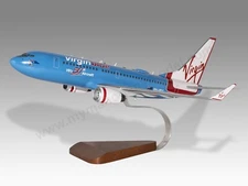 Boeing 737-700 Virgin Blue 50th Desk Wood Airplane New Model Large Scale 1/100