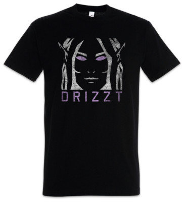 Dark Elf Face T-Shirt The Legend Drow of the Drizzt Dark Elf Trilogy Do'Urden