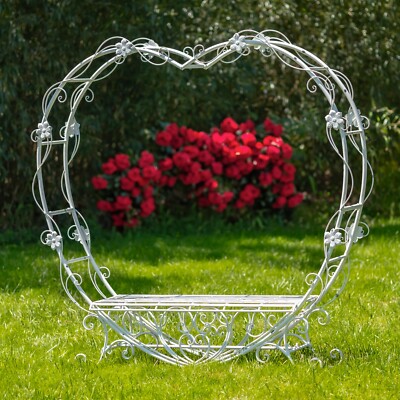 6.8ft. Tall Heart-Shaped Iron Bench 