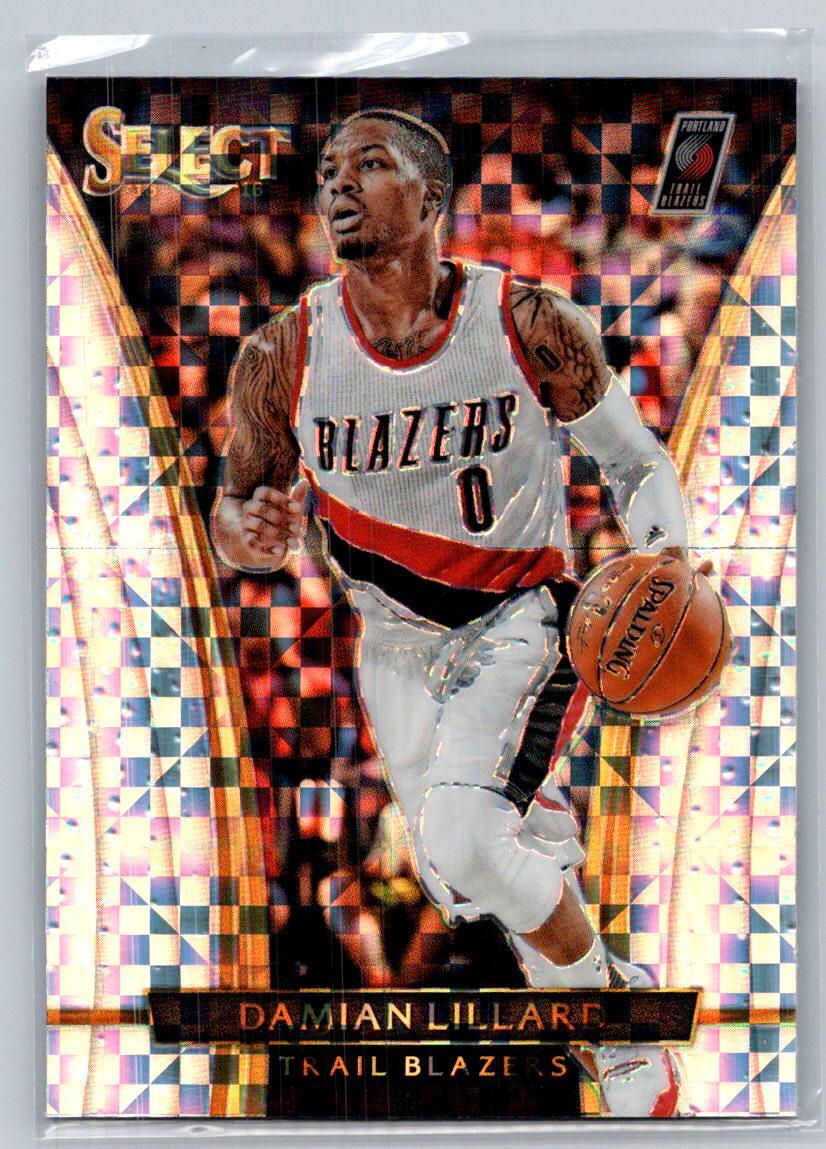 2015-16 Panini Select #218 Damian Lillard Silver Prizms