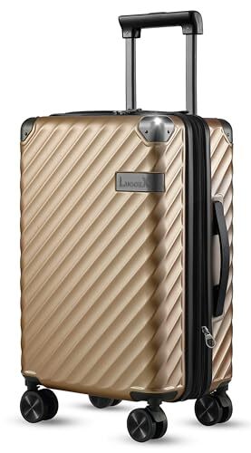 Carry On Luggage with Spinner Wheels - Carry-On 20-Inch Champagne-image