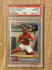 2004 Topps Total Silver Yadier Molina Rookie Card RC #786 PSA 10 Gem Mint! Pop 4