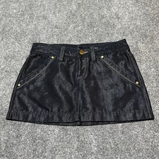 NEW Express Jeans Skirt Womens 6 Blue Denim Cotton Blend Zipper Closure Pockets