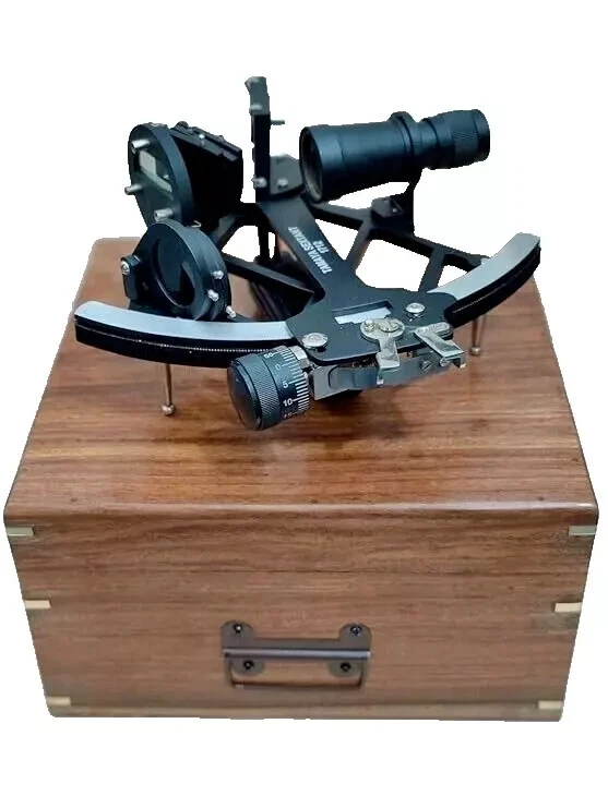 Antiguo Sextante Nautico Marino 9" Tamaya Navegación Funcionando Negro Foto 2 de 4