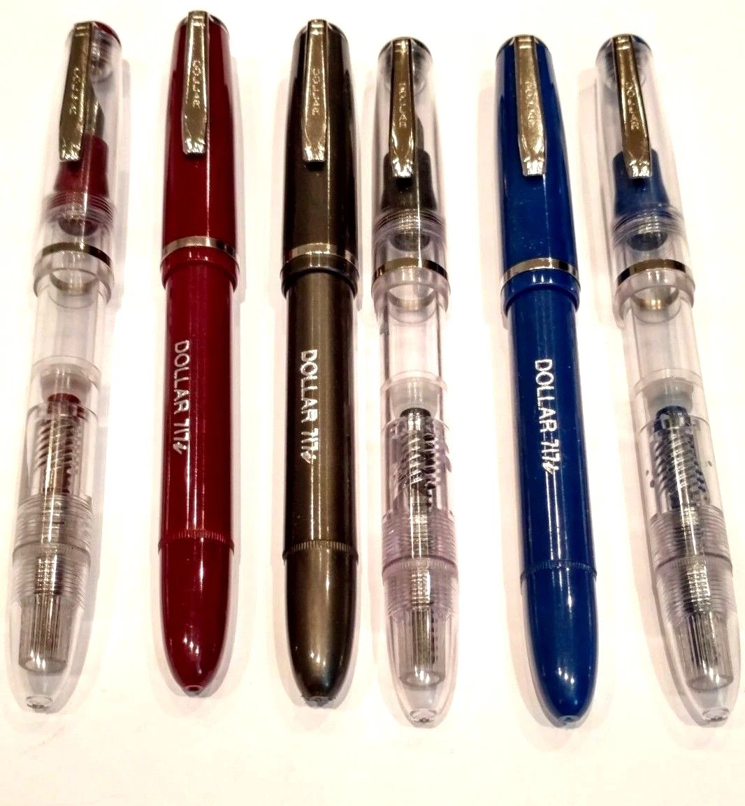 2 x CLASSIC DESIGN FOUNTAIN PEN CALLIGRAPHY PEN 717 BLACK BLUE