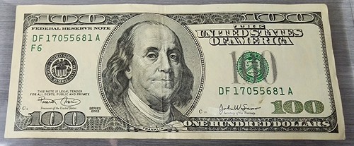 $100 CASH 2003 One Hundred Dollar Bill Federal Reserve Legal Tender Note