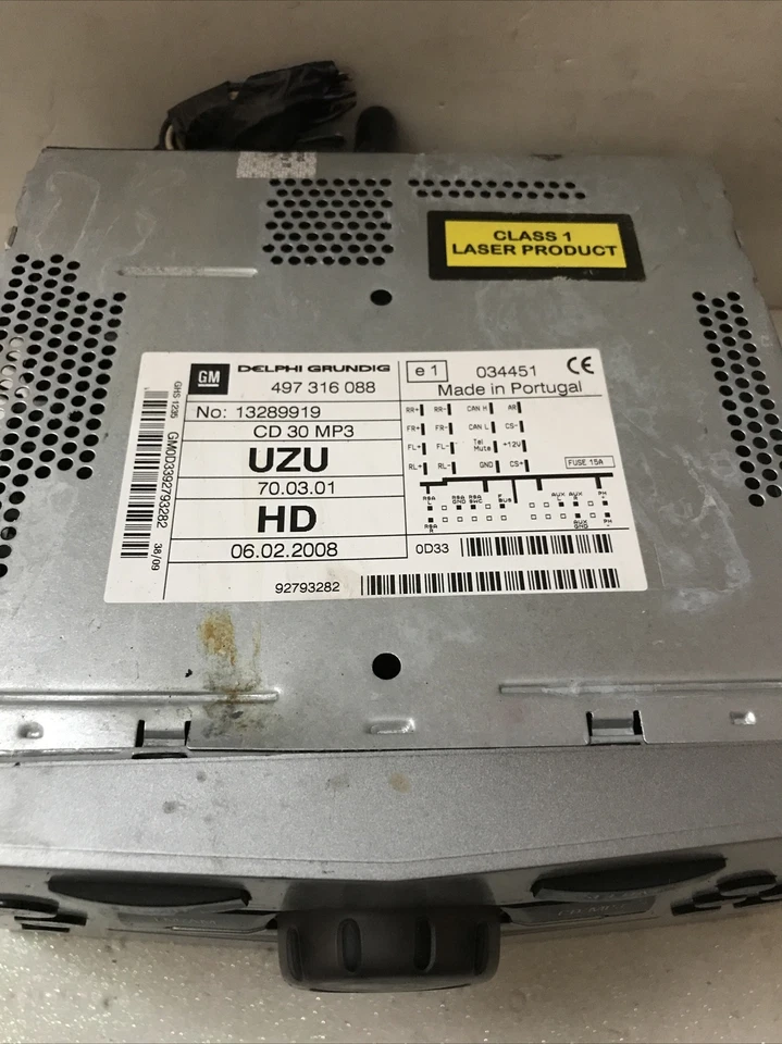 Autoradio 497316088 OPEL Corsa S07 2011 1.2 GPL 63KW BER 3P 1229CC Senza Codice - Immagine 3 di 4