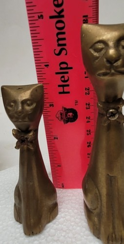 Pair Of WW II Era Ring Holders Siamese Cats with bow ties from Korea - Picture 11 of 12