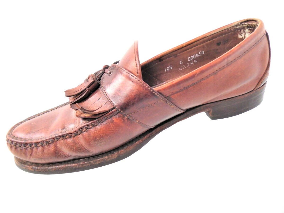 Allen Edmonds Enfield Brown Leather Kiltie Tassel Loafers Size 9.5 D Shoes Vintage Allen Edmonds Woodstock Tan Kiltie Tassel Loafers  main image 3