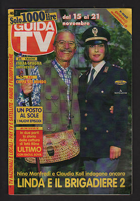 TV GUIDE MONDADORI 46/1998 NINO MANFREDI UND CLAUDIA KOLL LINDA UND DER BRIGADIERE 2