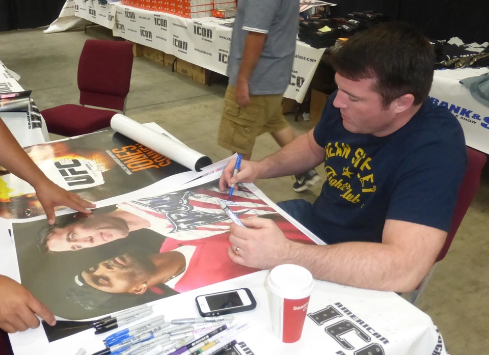 Foto en lienzo firmada por Chael Sonnen UFC 20x30 certificado de autenticidad PSA/DNA con Anderson Silva Foto 3 de 4