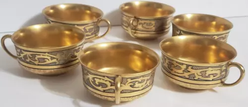 Vintage Parsche Studios Chicago China Tea Cups Set Of 6
