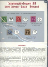 1940's Commemorative Issue Stamps Famous Americans January 1 - February 14