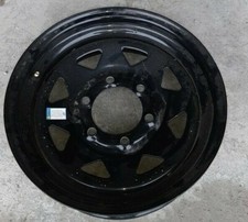 Single 15 X 6 Trailer Wheel 6 Lug On 5.5 - Black Triangle Single 15 X 6 Trailer Wheel 6 Lug On 5.5 - Black Triangle
