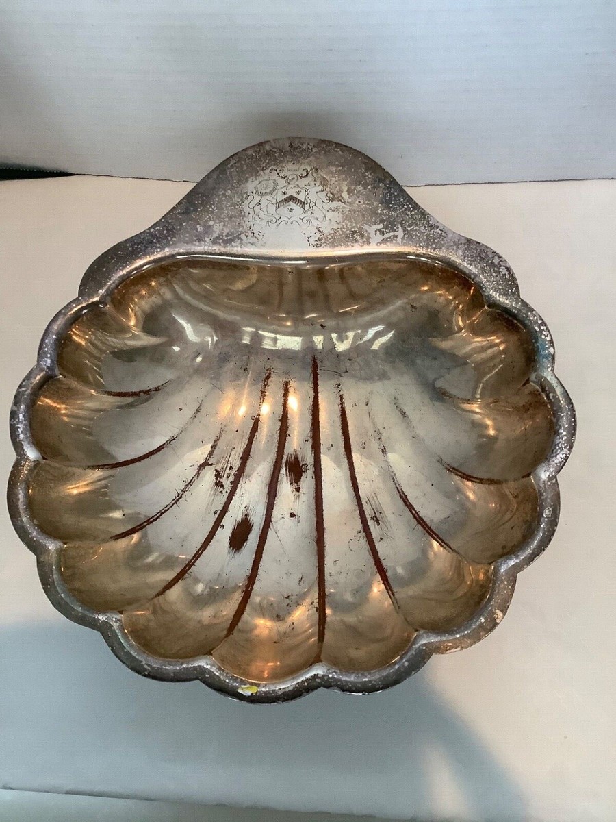 Dodge Inc LA-NY Shell Scalloped Footed Dish Silver Plate