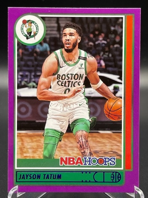 2021-22 Panini NBA Hoops #197 Jayson Tatum Purple Parallel! Boston Celtics!