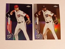 2 card lot Carter Kieboom 2020 Topps Chrome #171 purple /299 + Sepia Refractor