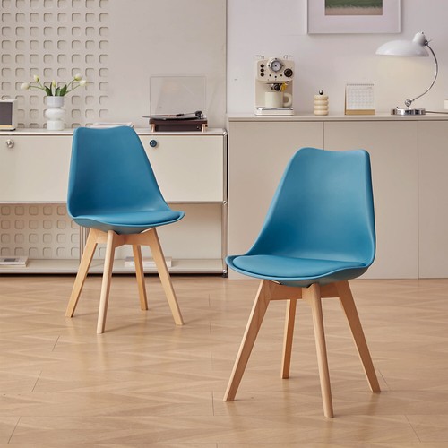 Set di 6 Sedie Tulip Design Gambe polipropilene Legno di faggio Verde - Foto 7 di 12