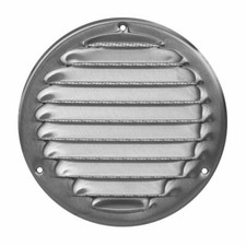 Stainless Steel Round Air Vent Grille 125mm / 164mm with Fly Screen Flat Cover